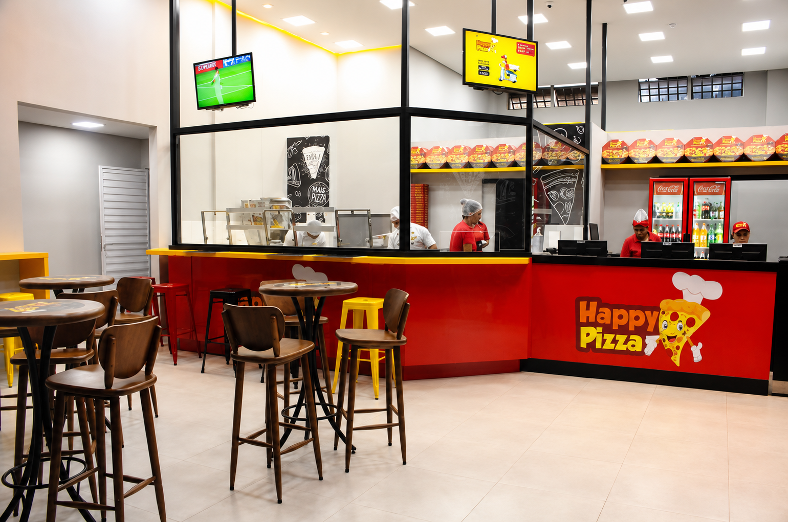Interior da Happy Pizza Santa Mônica em Uberlândia